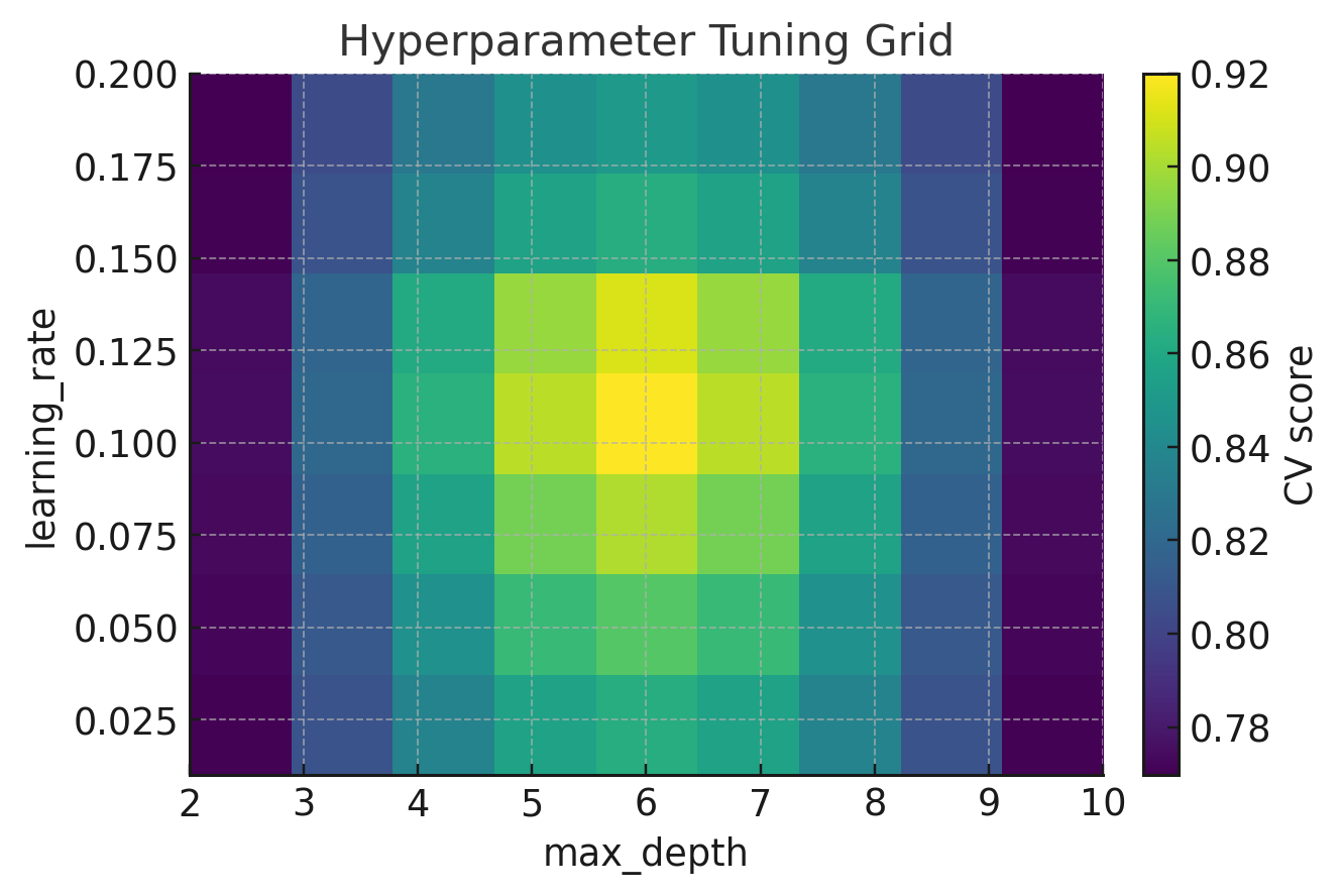 Hyperparameter tuning heatmap