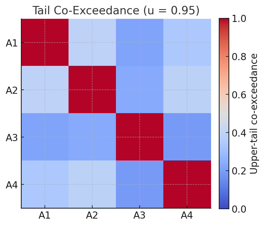 Upper-tail co-exceedance heatmap
